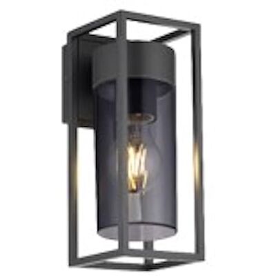 XANLITE Lampada da parete con filo nero fumo contemporaneo IP44 XANLITE Lampada da parete con filo nero fumo contemporaneo IP44