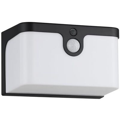 Eglo Lampada a muro per esterni Croara, lampada solare a LED per esterni con rilevatore di movimento, plastica grigio antracite e bianca, illuminazione per esterni, luce calda bianca, IP44 Eglo Lampada a muro per esterni Croara, lampada solare a LED per esterni con rilevatore di movimento, plastica grigio antracite e bianca, illuminazione per esterni, luce calda bianca, IP44