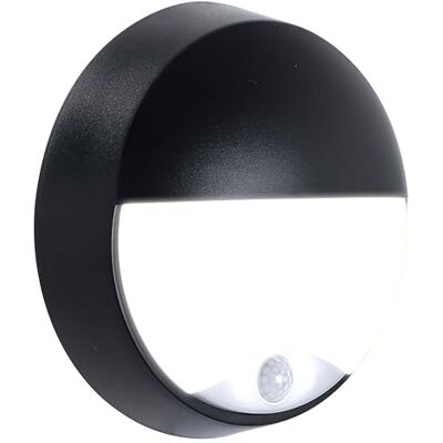 Luceco Paratia LED Eco Palpebra Rotonda, con Sensore PIR, 10 Watt, Nero Luceco Paratia LED Eco Palpebra Rotonda, con Sensore PIR, 10 Watt, Nero