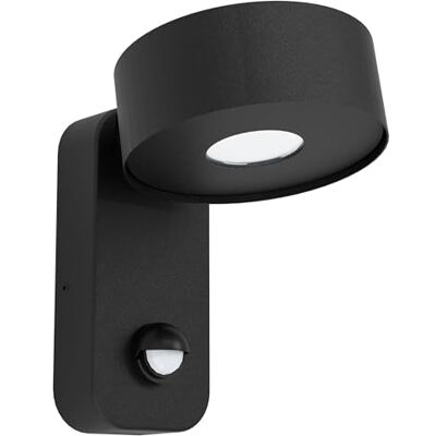 Eglo Palosco Lampada da Parete per Esterni a 1 Luce, con Sensore di Movimento e Sensore di Luce, Luce Bianca Calda, IP44. in Acciaio Zincato Nero e Plastica Trasparente Eglo Palosco Lampada da Parete per Esterni a 1 Luce, con Sensore di Movimento e Sensore di Luce, Luce Bianca Calda, IP44. in Acciaio Zincato Nero e Plastica Trasparente