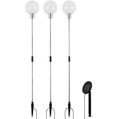 REV – Lampade solari per esterni – Set da 3 pezzi – Altezza 80 cm – 3000 K – 3 lm – Decorazione ideale da giardino – IP44 (bianco) REV – Lampade solari per esterni – Set da 3 pezzi – Altezza 80 cm – 3000 K – 3 lm – Decorazione ideale da giardino – IP44 (bianco)