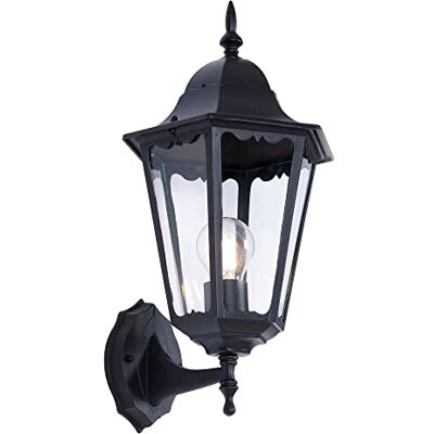 Generic Kaja Lampada da parete LOZANA nero/oro rustico metallo/vetro E27 IP44 classica lampada da parete per esterni (nero, UP) Generic Kaja Lampada da parete LOZANA nero/oro rustico metallo/vetro E27 IP44 classica lampada da parete per esterni (nero, UP)