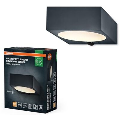 OSRAM Applique solare a LED Endura Style con luce verso il basso, 10,7 W, bianco caldo 3000 K, 880 lm, sensore PIR, IP65, 18 giorni OSRAM Applique solare a LED Endura Style con luce verso il basso, 10,7 W, bianco caldo 3000 K, 880 lm, sensore PIR, IP65, 18 giorni