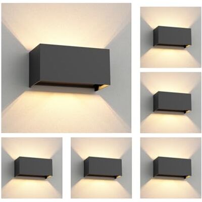 ledscom.de 6 applique CUBEL per esterni, IP65, illuminazione verso l'alto/verso il basso, antracite opaco, rettangolari, 2x G9 max. 10W ledscom.de 6 applique CUBEL per esterni, IP65, illuminazione verso l'alto/verso il basso, antracite opaco, rettangolari, 2x G9 max. 10W