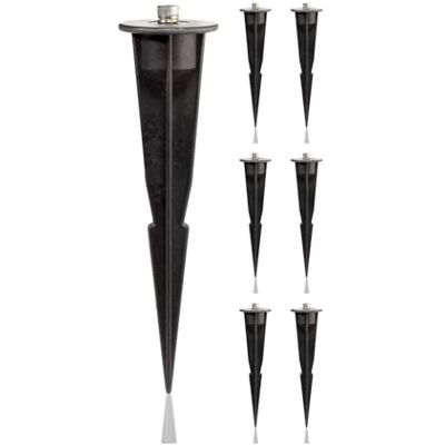ledscom.de Set da 7 picchetti da giardino per lampade da esterno, neri, 17 cm, ⌀ 45 mm ledscom.de Set da 7 picchetti da giardino per lampade da esterno, neri, 17 cm, ⌀ 45 mm
