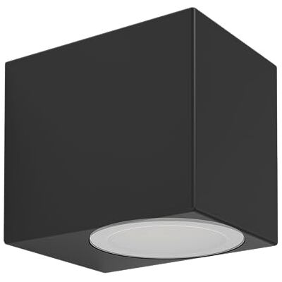 Eglo Jabaga Lampada da parete LED per esterni, applique, illuminazione esterna da parete con luce verso il basso, in metallo nero, include lampadina GU10, luce bianca calda, IP44 Eglo Jabaga Lampada da parete LED per esterni, applique, illuminazione esterna da parete con luce verso il basso, in metallo nero, include lampadina GU10, luce bianca calda, IP44