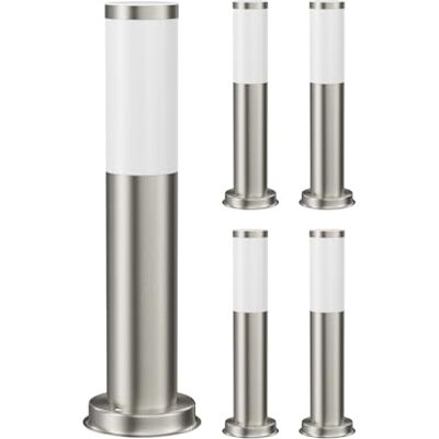 ledscom.de 5 lampade da vialetto/lampioni a paletto PORU per esterni, IP44, 39 cm, acciaio inossidabile, 1 attacco E27 max. 40 W ledscom.de 5 lampade da vialetto/lampioni a paletto PORU per esterni, IP44, 39 cm, acciaio inossidabile, 1 attacco E27 max. 40 W