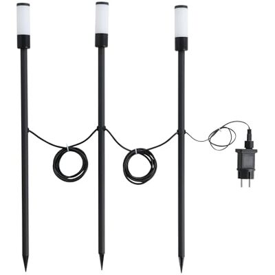 Eglo Lampada da giardino a LED Zancaro 1, con picchetto, lampada da terra per esterni, 3 pezzi, con telecomando, in alluminio nero e plastica bianca, colore luce: bianco caldo, RGB, IP44 Eglo Lampada da giardino a LED Zancaro 1, con picchetto, lampada da terra per esterni, 3 pezzi, con telecomando, in alluminio nero e plastica bianca, colore luce: bianco caldo, RGB, IP44