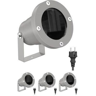 ledscom.de 4x faretto da giardino DUK per esterni, IP65, spina, grigio, 1x GU10 max. 15W ledscom.de 4x faretto da giardino DUK per esterni, IP65, spina, grigio, 1x GU10 max. 15W