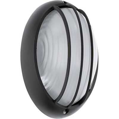 Eglo LED lampada da soffitto esterna Siones 1, lampada da soffitto per esterni, applique in alluminio pressofuso nero, vetro strutturato bianco, luce calda, IP44 Eglo LED lampada da soffitto esterna Siones 1, lampada da soffitto per esterni, applique in alluminio pressofuso nero, vetro strutturato bianco, luce calda, IP44