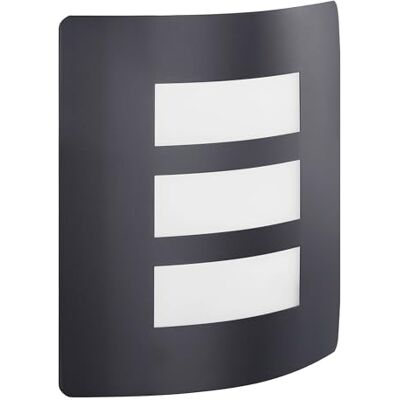 Eglo Applique esterna Rosada-E, lampada da parete in acciaio zincato nero e plastica bianca, attacco E27, IP44 Eglo Applique esterna Rosada-E, lampada da parete in acciaio zincato nero e plastica bianca, attacco E27, IP44