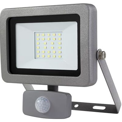 REV Lampada da parete con sensore di movimento FLARE IP44, lampada LED da 10 W, 900 lumen, 6500 K, angolo di rilevamento da 120° a 9 m, argento REV Lampada da parete con sensore di movimento FLARE IP44, lampada LED da 10 W, 900 lumen, 6500 K, angolo di rilevamento da 120° a 9 m, argento