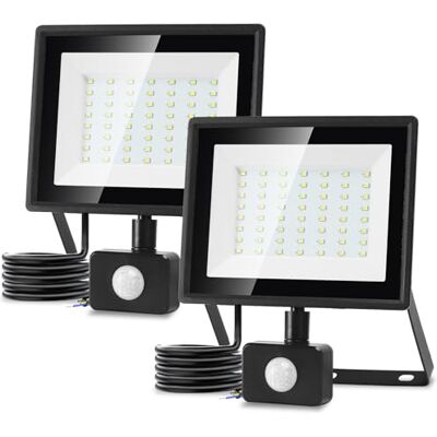 Aigostar Faretto Led da Esterno con Sensore di Movimento,50W 4300LM Faro LED Esterno,Bianco Freddo 6500K,IP65 Impermeabile Faretti LED per Giardino,Cortile,Patio,Garage,2PC Aigostar Faretto Led da Esterno con Sensore di Movimento,50W 4300LM Faro LED Esterno,Bianco Freddo 6500K,IP65 Impermeabile Faretti LED per Giardino,Cortile,Patio,Garage,2PC