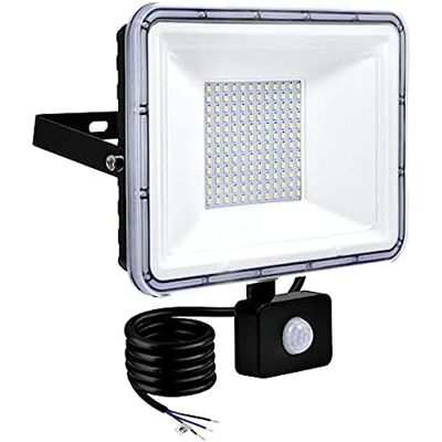TengFeiCT Luce di sicurezza esterna con sensore di movimento, Proiettori LED da 100W 8000LM con sensore PIR, Faretto da giardino impermeabile IP67 6500K Bianco freddo per cortile, garage, porte, magaz TengFeiCT Luce di sicurezza esterna con sensore di movimento, Proiettori LED da 100W 8000LM con sensore PIR, Faretto da giardino impermeabile IP67 6500K Bianco freddo per cortile, garage, porte, magaz