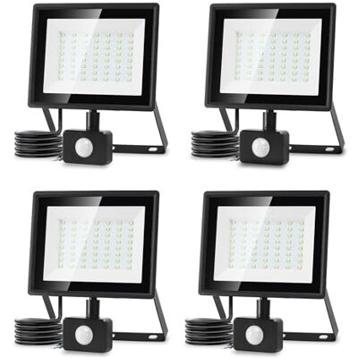 Aigostar Faretto Led da Esterno con Sensore di Movimento,50W 4300LM Faro LED Esterno,Bianco Freddo 6500K,IP65 Impermeabile Faretti LED per Giardino,Cortile,Patio,Garage Confezione da 4 Aigostar Faretto Led da Esterno con Sensore di Movimento,50W 4300LM Faro LED Esterno,Bianco Freddo 6500K,IP65 Impermeabile Faretti LED per Giardino,Cortile,Patio,Garage Confezione da 4