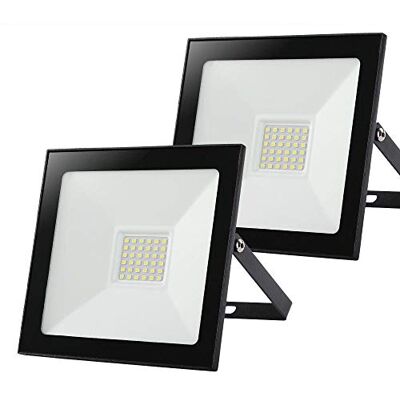 BAKAJI Set 2 Fari Led Esterno 30W Luce Bianco Freddo 6500K Ultra-Luminoso 3000LM Lampada Faro Faretto Slim da Giardino Illuminazione di Sicurezza Faretti Risparmio Energetico Basso Consumo IP65 BAKAJI Set 2 Fari Led Esterno 30W Luce Bianco Freddo 6500K Ultra-Luminoso 3000LM Lampada Faro Faretto Slim da Giardino Illuminazione di Sicurezza Faretti Risparmio Energetico Basso Consumo IP65
