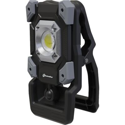 Electraline Proiettore LED con pinza, 2000lm, 20W, ricaricabile tramite cavo USB-C (incluso), 4400mAh, powerbank, IP54, Nero/Grigio Electraline Proiettore LED con pinza, 2000lm, 20W, ricaricabile tramite cavo USB-C (incluso), 4400mAh, powerbank, IP54, Nero/Grigio