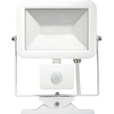 Electraline Proiettore Faretto Slim da Esterno, IP44 a LED con Sensore di Movimento, 30W, Bianco Electraline Proiettore Faretto Slim da Esterno, IP44 a LED con Sensore di Movimento, 30W, Bianco