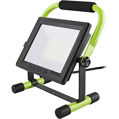 Luceco Slimline LED Luce da lavoro portatile, 50 watt, IP65, nero e verde Luceco Slimline LED Luce da lavoro portatile, 50 watt, IP65, nero e verde