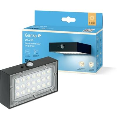 Garza Applique solare da esterno LED 4000K Doppia illuminazione 140º/70º, 35 ore di autonomia, sensore di movimento, IP65, copertura 25 m², design minimalista per esterni. Installazione a parete Garza Applique solare da esterno LED 4000K Doppia illuminazione 140º/70º, 35 ore di autonomia, sensore di movimento, IP65, copertura 25 m², design minimalista per esterni. Installazione a parete