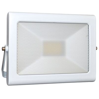 Tibelec Proiettore LED Extra piatto alluminio/vetro 50 W bianco Tibelec Proiettore LED Extra piatto alluminio/vetro 50 W bianco