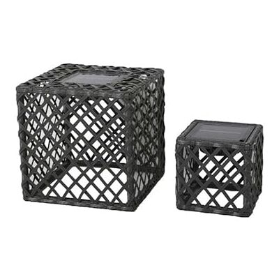 Lumisky 2 lanterne a forma di cubo solare, Metallo, Nero, Grigio Lumisky 2 lanterne a forma di cubo solare, Metallo, Nero, Grigio