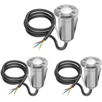ledscom.de 3 luci da incasso a LED GLOX per esterni, IP67, alluminio, rotonde, Ø 35 mm, bianche, opache ledscom.de 3 luci da incasso a LED GLOX per esterni, IP67, alluminio, rotonde, Ø 35 mm, bianche, opache