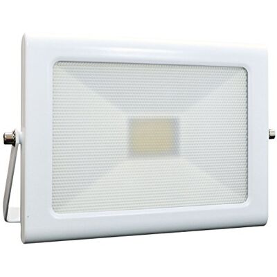 Tibelec Proiettore LED Extra piatto alluminio/vetro 20 W bianco Tibelec Proiettore LED Extra piatto alluminio/vetro 20 W bianco