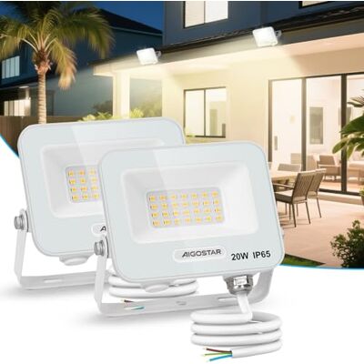 Aigostar Faretto LED da Esterno 20W, 1650LM, Faretti LED Esterno Naturale 4000K, Luce di Sicurezza Impermeabile IP65, Per Giardino, Cortile, Garage, Corridoio, Confezione da 2 Aigostar Faretto LED da Esterno 20W, 1650LM, Faretti LED Esterno Naturale 4000K, Luce di Sicurezza Impermeabile IP65, Per Giardino, Cortile, Garage, Corridoio, Confezione da 2