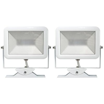 Electraline coppia 2x Proiettore Faretto design super Slim da Esterno, IP65 a LED con Staffa, 10W, 800LM Bianco Electraline coppia 2x Proiettore Faretto design super Slim da Esterno, IP65 a LED con Staffa, 10W, 800LM Bianco