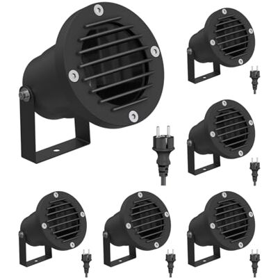 ledscom.de 6 faretti da giardino DUK, griglia per esterni, IP65, spina, nero, 1x GU10 max. 15 W ledscom.de 6 faretti da giardino DUK, griglia per esterni, IP65, spina, nero, 1x GU10 max. 15 W