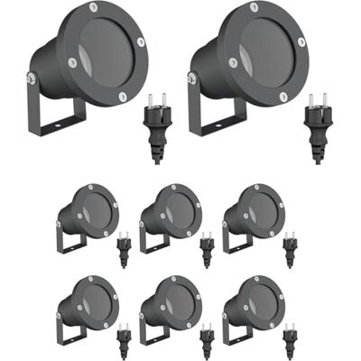 ledscom.de 8 faretti da giardino DUK per esterni, IP65, con spina, antracite, 1x GU10 max. 15 W ledscom.de 8 faretti da giardino DUK per esterni, IP65, con spina, antracite, 1x GU10 max. 15 W