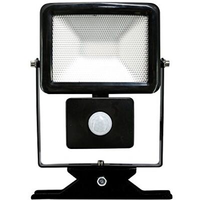 Electraline Proiettore Faretto Slim da Esterno, IP44 a LED con Sensore di Movimento, 50W, Nero Electraline Proiettore Faretto Slim da Esterno, IP44 a LED con Sensore di Movimento, 50W, Nero