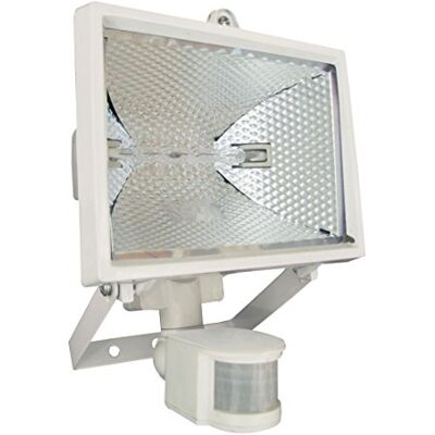 Tibelec 345930 Proiettore eco-alogeno con sensore di movimento esterno, in metallo/plastica 400 W bianco Tibelec 345930 Proiettore eco-alogeno con sensore di movimento esterno, in metallo/plastica 400 W bianco