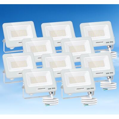 Aigostar Faretto LED da Esterno 30W, 2450LM, Faretti LED Esterno Naturale 4000K, Luce di Sicurezza Impermeabile IP65, Per Giardino, Cortile, Garage, Corridoio, Confezione da 10 Aigostar Faretto LED da Esterno 30W, 2450LM, Faretti LED Esterno Naturale 4000K, Luce di Sicurezza Impermeabile IP65, Per Giardino, Cortile, Garage, Corridoio, Confezione da 10
