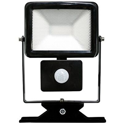 Electraline Proiettore Faretto Slim da Esterno, IP44 a LED con Sensore di Movimento, 10W, Nero Electraline Proiettore Faretto Slim da Esterno, IP44 a LED con Sensore di Movimento, 10W, Nero