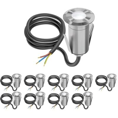 ledscom.de 10 luci a incasso da pavimento a LED GLOX per esterni, IP67, alluminio, rotonde, Ø 35 mm, bianche, opache ledscom.de 10 luci a incasso da pavimento a LED GLOX per esterni, IP67, alluminio, rotonde, Ø 35 mm, bianche, opache