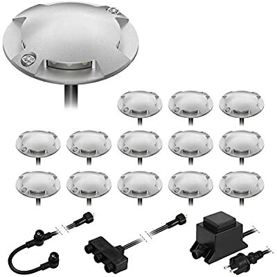 ledscom.de Lampada da terra a LED Bunda, 4 luci, per esterni, passabile, bianco caldo, set di 14 ledscom.de Lampada da terra a LED Bunda, 4 luci, per esterni, passabile, bianco caldo, set di 14