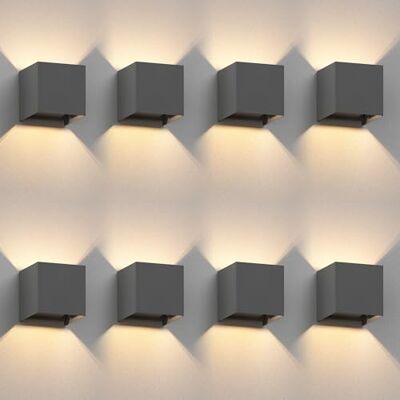 ledscom.de 8 applique CUBEL per esterni, IP65, illuminazione verso l'alto/verso il basso, antracite opaco, quadrate, 1x G9 max. 10W ledscom.de 8 applique CUBEL per esterni, IP65, illuminazione verso l'alto/verso il basso, antracite opaco, quadrate, 1x G9 max. 10W