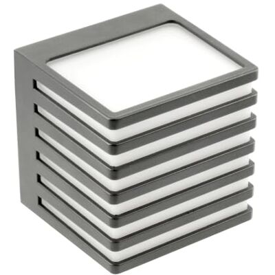 GTV Applique LED da Esterno SIROLO, Design Moderno a Cubo, Luce Neutra 4000K, Protezione IP54, 10W, 1000lm, per Facciate e Muri, Colore Grafite GTV Applique LED da Esterno SIROLO, Design Moderno a Cubo, Luce Neutra 4000K, Protezione IP54, 10W, 1000lm, per Facciate e Muri, Colore Grafite