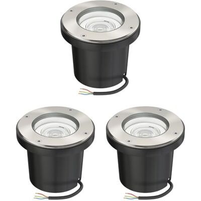 ledscom.de 3 faretti da incasso a pavimento BOFU per esterni, orientabili, in acciaio inossidabile, rotondi, IP67, Ø 150 mm, con lampadina LED inclusa (bianco caldo, 5,4 W, 510 lm, 45°) ledscom.de 3 faretti da incasso a pavimento BOFU per esterni, orientabili, in acciaio inossidabile, rotondi, IP67, Ø 150 mm, con lampadina LED inclusa (bianco caldo, 5,4 W, 510 lm, 45°)
