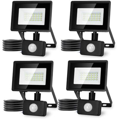 Aigostar Faretto Led da Esterno con Sensore di Movimento,20W 1650LM Faro LED Esterno,Bianco Freddo 6500K,IP65 Impermeabile Faretti LED per Giardino,Cortile,Patio,Garage Confezione da 4 Aigostar Faretto Led da Esterno con Sensore di Movimento,20W 1650LM Faro LED Esterno,Bianco Freddo 6500K,IP65 Impermeabile Faretti LED per Giardino,Cortile,Patio,Garage Confezione da 4