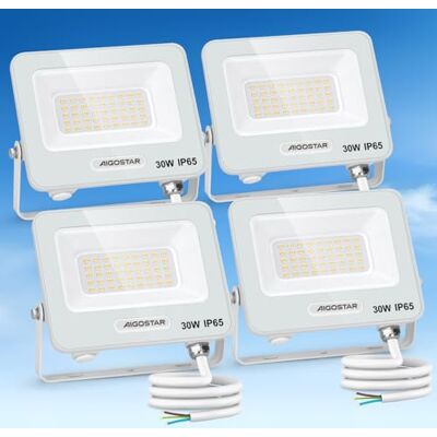 Aigostar Faretto LED da Esterno 30W, 2450LM, Faretti LED Esterno Naturale 4000K, Luce di Sicurezza Impermeabile IP65, Per Giardino, Cortile, Garage, Corridoio, Confezione da 4 Aigostar Faretto LED da Esterno 30W, 2450LM, Faretti LED Esterno Naturale 4000K, Luce di Sicurezza Impermeabile IP65, Per Giardino, Cortile, Garage, Corridoio, Confezione da 4