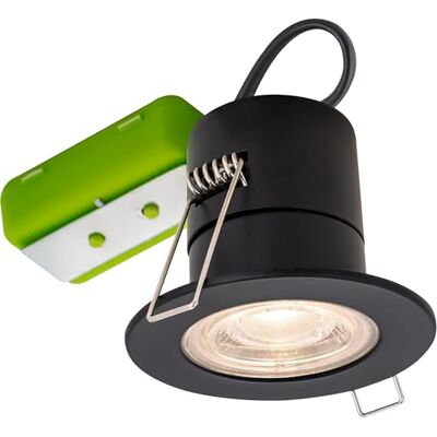 Luceco F-Eco Faretto fisso ignifugo 450Lm 5W Ip65 3000K lunetta nera Luceco F-Eco Faretto fisso ignifugo 450Lm 5W Ip65 3000K lunetta nera