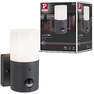Paulmann Lampada per esterni lampada da parete Tubs con Sensore di movimento IP44 rotonda max. 15 W grigio opaco metallo, plastica E27 Paulmann Lampada per esterni lampada da parete Tubs con Sensore di movimento IP44 rotonda max. 15 W grigio opaco metallo, plastica E27