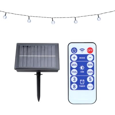 Grundig Ghirlanda di luci a energia solare, 9,35 m, 50 LED, con telecomando Grundig Ghirlanda di luci a energia solare, 9,35 m, 50 LED, con telecomando