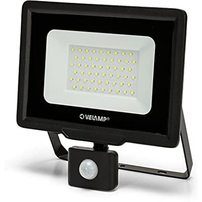 Velamp Proiettore LED SMD 50W – Sensore di movimento Impermeabile IP44 Luce Bianco Naturale 4000K Colore Nero Ideale per esterni come faro di sicurezza Velamp Proiettore LED SMD 50W – Sensore di movimento Impermeabile IP44 Luce Bianco Naturale 4000K Colore Nero Ideale per esterni come faro di sicurezza