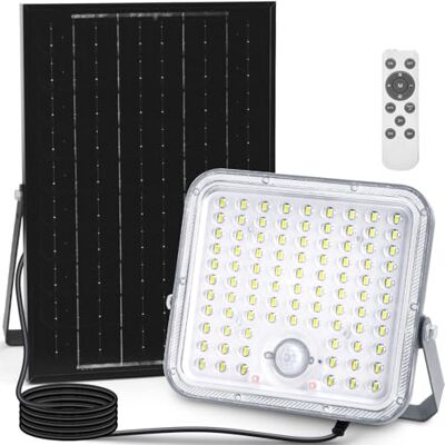 Aigostar -Faro led esterno con grande pannello solare,8000mAH,Batteria di Grande Capacità,Due modalità: sensore di movimento e sensore crepuscolare.Faretto LED solare con telecomando,6500K,IP66. Aigostar -Faro led esterno con grande pannello solare,8000mAH,Batteria di Grande Capacità,Due modalità: sensore di movimento e sensore crepuscolare.Faretto LED solare con telecomando,6500K,IP66.