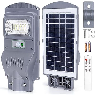 Aigostar Lampione Solare da esterno con Sensore di Movimento,Faro LED esterno con pannello solare da 50W con Telecomando,Faretti Solari Impermeabile IP65 6500K,per Cortile,Strada(Senza staffa) Aigostar Lampione Solare da esterno con Sensore di Movimento,Faro LED esterno con pannello solare da 50W con Telecomando,Faretti Solari Impermeabile IP65 6500K,per Cortile,Strada(Senza staffa)