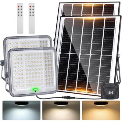 Aigostar Faro led esterno con grande pannello solare,Cavo 5M,15000mAH,Batteria di grande capacità,2000LM,Dimmerabile 3000/4000/6500K,IP65,Faretto led per interno,giardino,portici,piscina,2 Pezzi Aigostar Faro led esterno con grande pannello solare,Cavo 5M,15000mAH,Batteria di grande capacità,2000LM,Dimmerabile 3000/4000/6500K,IP65,Faretto led per interno,giardino,portici,piscina,2 Pezzi